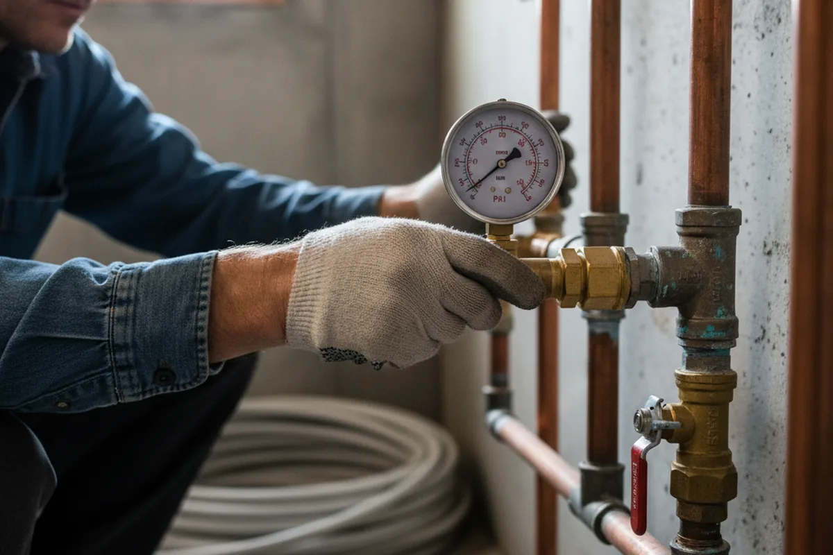 Pressure testing a repaired line during Water Line Repair in Idaho City